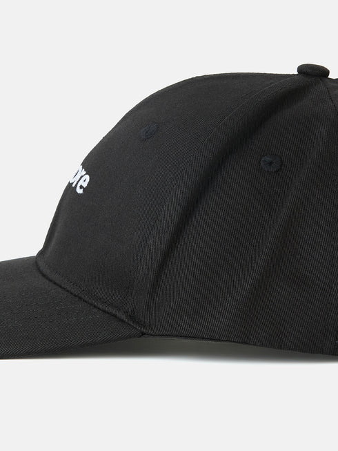Black Embroidered Canvas Baseball Cap