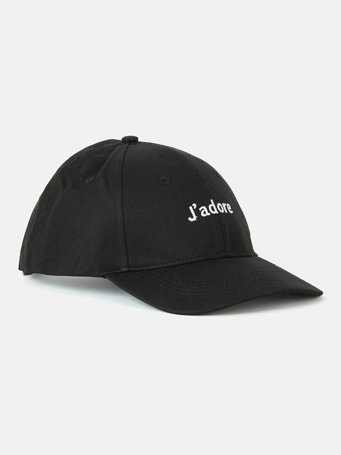 Black Embroidered Canvas Baseball Cap