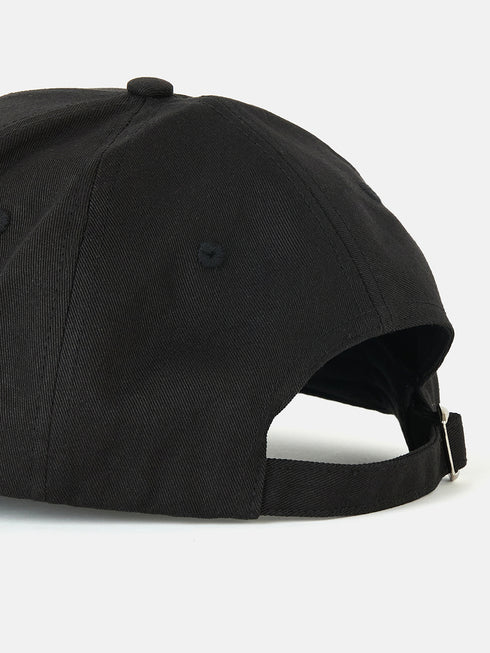Black Embroidered Canvas Baseball Cap