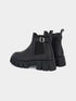 ADORLY Chelsea Black Women Chunky Boots With Buckle