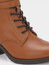ADORLY Tan Synthetic Regular Boots With Lace Closure & Elevated Sole