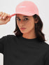 Pink Embroidered Canvas Baseball Cap