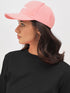 Pink Embroidered Canvas Baseball Cap