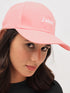 Pink Embroidered Canvas Baseball Cap
