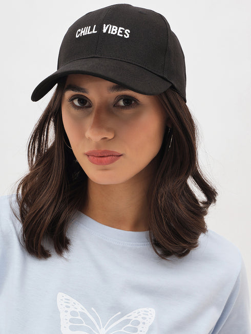 Chill Vibes Women Embroidered Baseball Cap