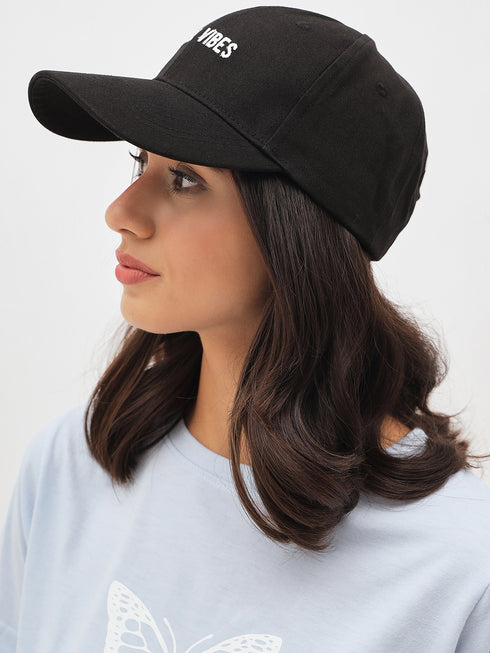 Chill Vibes Women Embroidered Baseball Cap