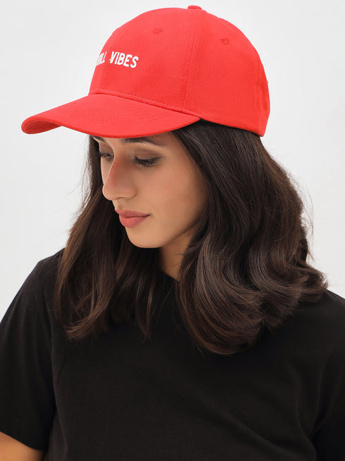 Chill Vibes Women Embroidered Baseball Cap