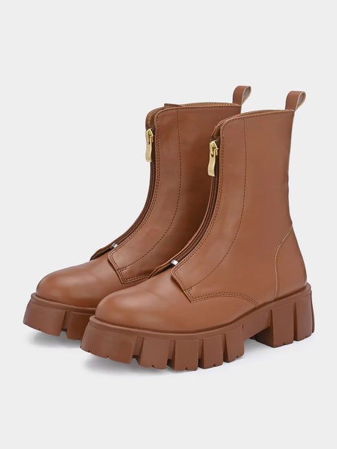 ADORLY Women Mid-Top Chunky Boots