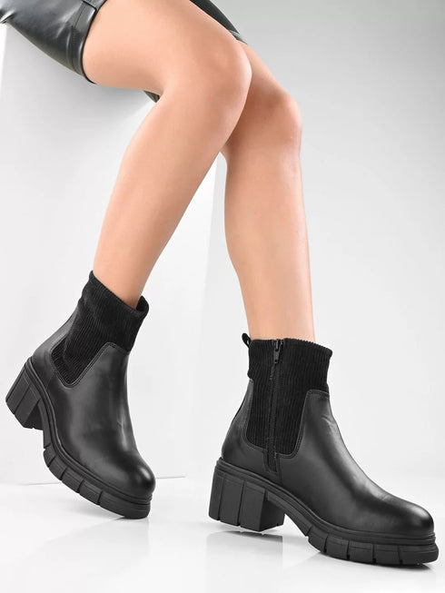 ADORLY Women Casual Block-Heeled Chelsea Boots