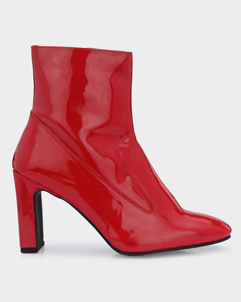 Patent Sqaure Toe Designer Boots