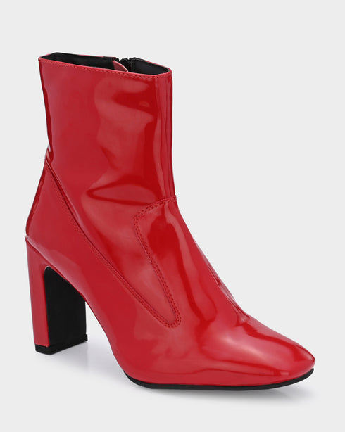 Patent Sqaure Toe Designer Boots
