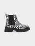 ADORLY Women Designer Zebra Print Chelsea Boots