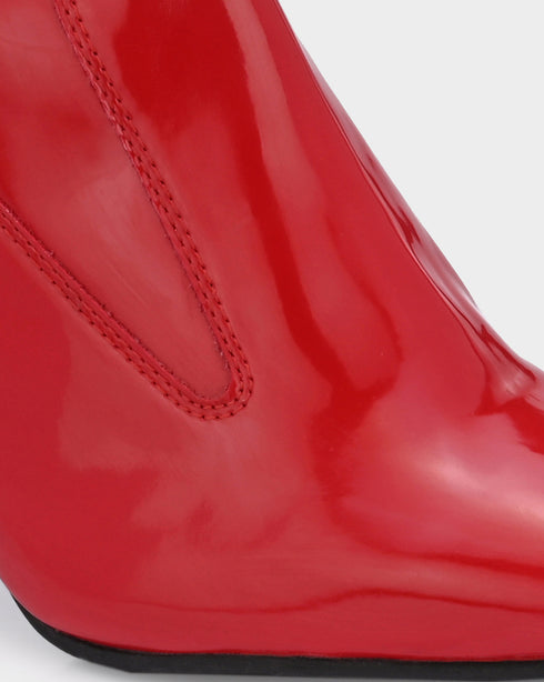 Patent Sqaure Toe Designer Boots