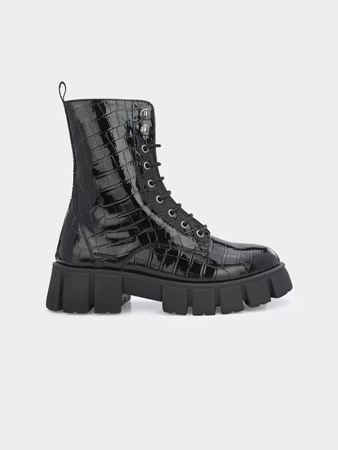 ADORLY Women Lace-Ups Casual Biker Boots