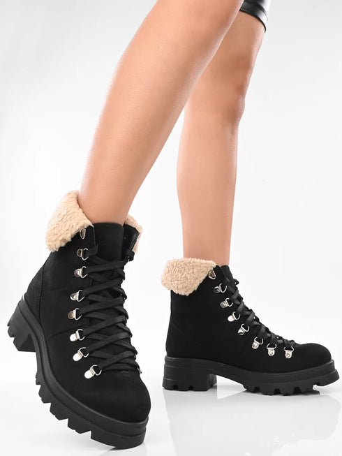 ADORLY Women Lace-Ups Winter Boots