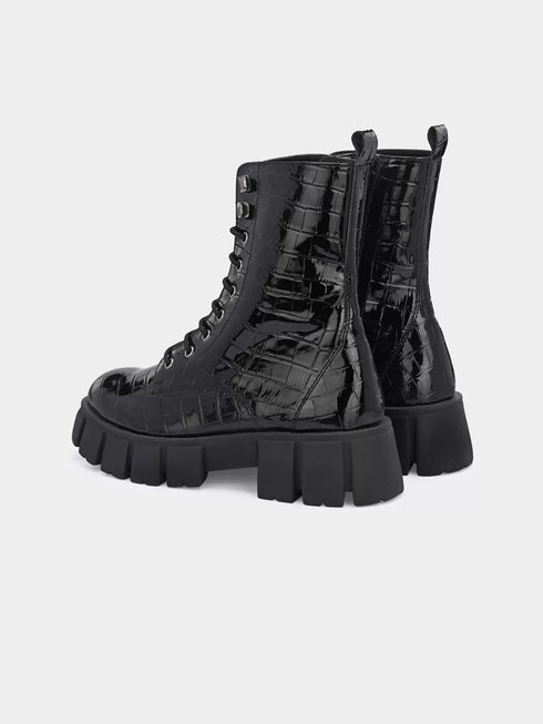 ADORLY Women Lace-Ups Casual Biker Boots