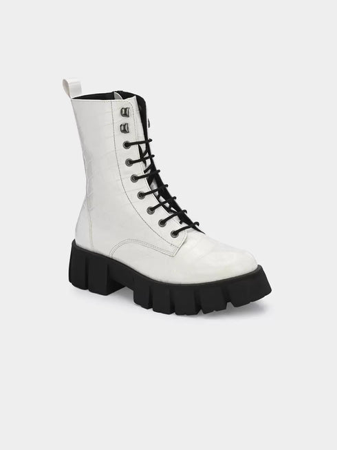 ADORLY Women Lace-Ups Casual Biker Boots