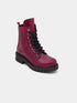Adorly Burgundy Casual Block-Heeled Regular Lace-Ups Boots
