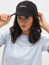 Black Embroidered Canvas Baseball Cap