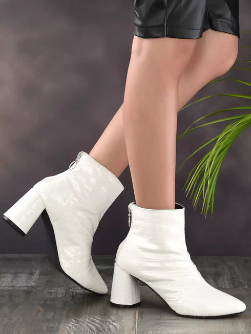 ADORLY Women Mid-Top Block Heeled Boots