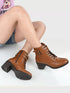 ADORLY Tan Synthetic Regular Boots With Lace Closure & Elevated Sole