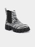 ADORLY Women Designer Zebra Print Chelsea Boots
