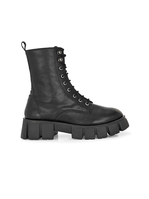 ADORLY Women Lace-Ups Casual Chunky Biker Boots