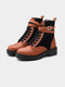 ADORLY Women Colour Block Combat Lace Up Boots