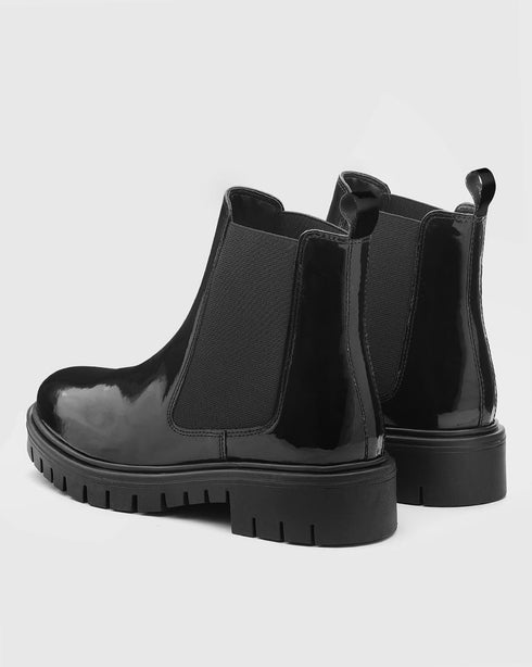 Adorly Classic Patent Chelsea boots