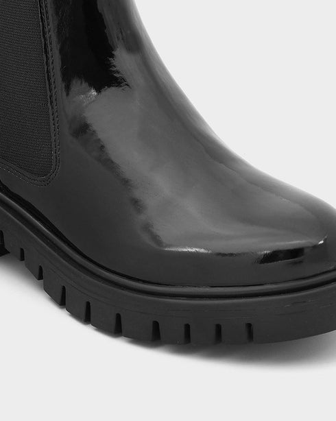 Adorly Classic Patent Chelsea boots