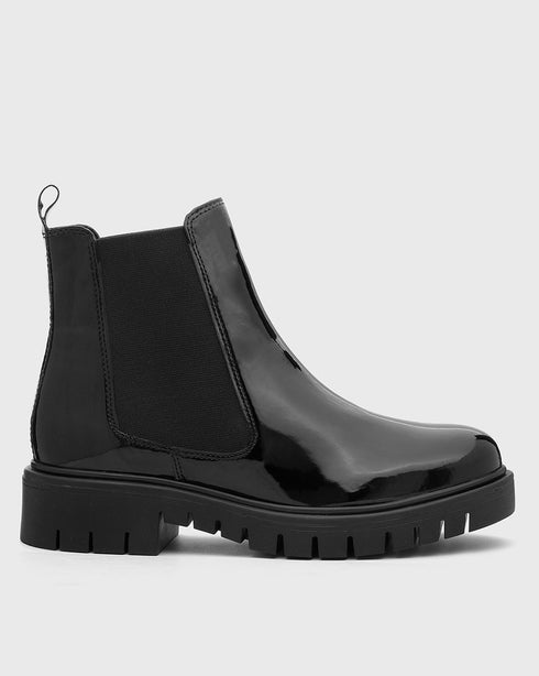 Adorly Classic Patent Chelsea boots