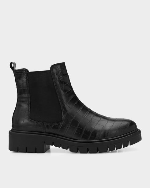 Adorly Croc Texture Classic Chelsea Boots