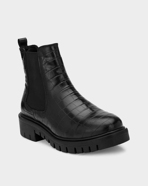 Adorly Croc Texture Classic Chelsea Boots