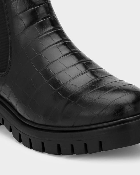 Adorly Croc Texture Classic Chelsea Boots