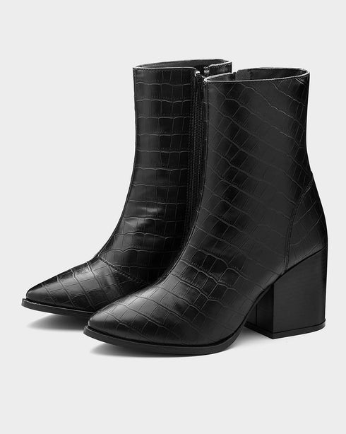 Adorly pointed toe block heel boots