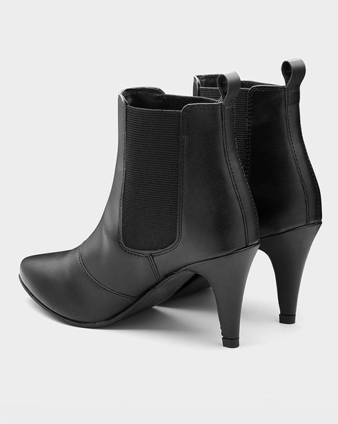 Adorly pointed toe kitten heeled boots