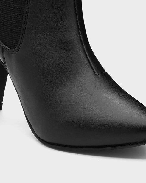 Adorly pointed toe kitten heeled boots