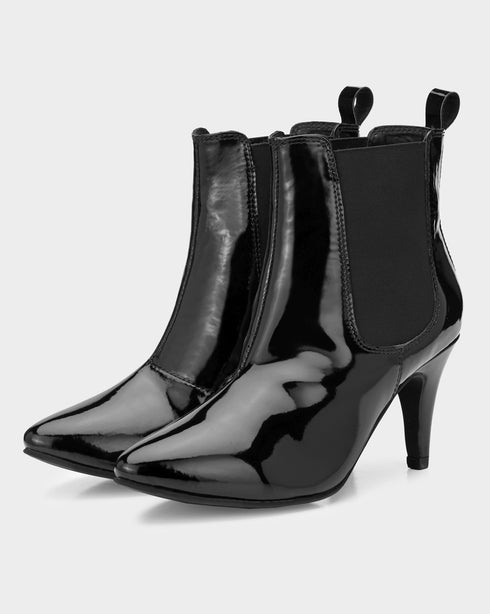 Adorly pointed toe kitten heeled boots