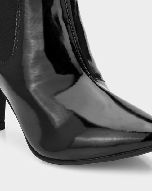 Adorly pointed toe kitten heeled boots