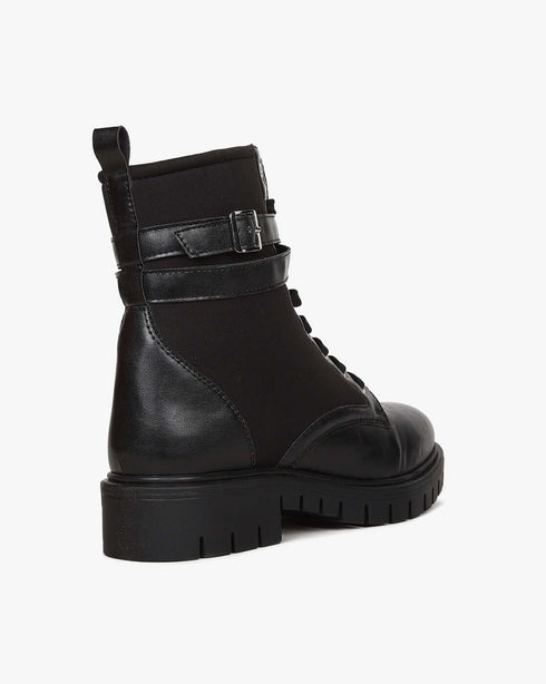 Combat Lace-Up Boots, Black