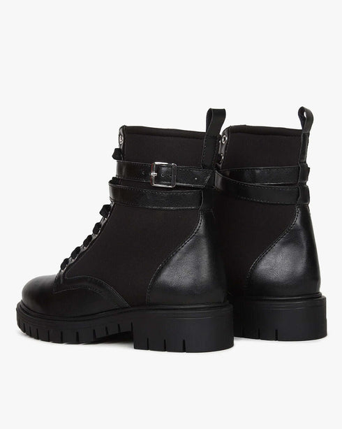 Combat Lace-Up Boots, Black