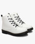 Panelled Ankle-Length Lace-Up Boots
