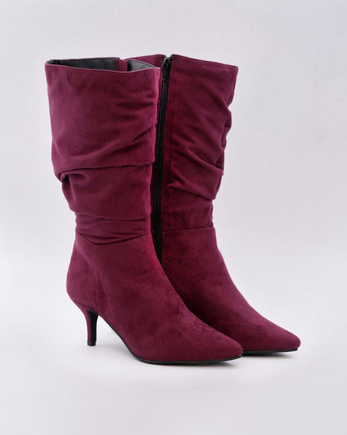 Adorly kitten heel slouchy boots