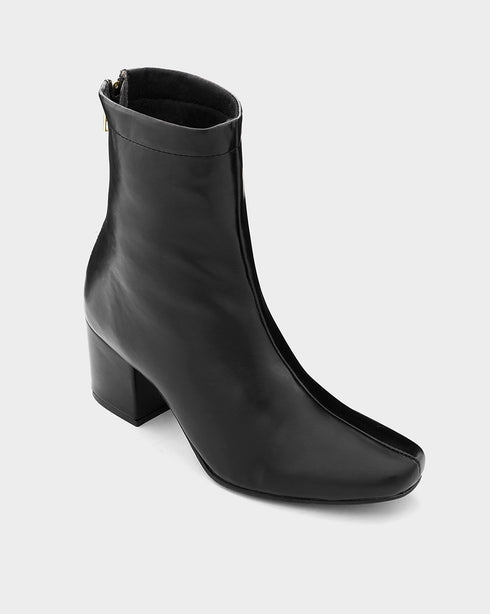 Adorly Low Block Heel Boots with Zip Closure