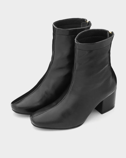 Adorly Low Block Heel Boots with Zip Closure