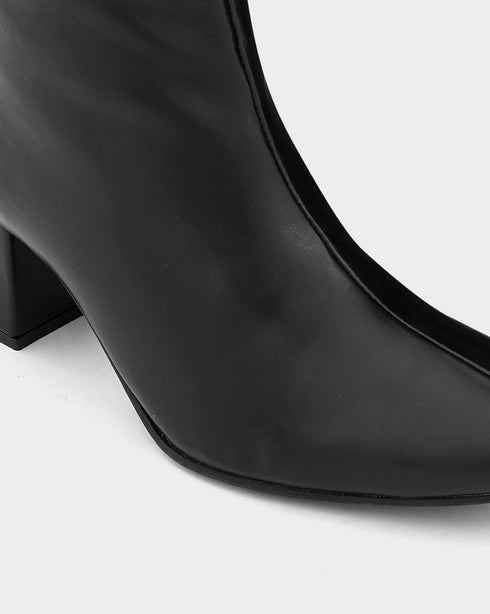 Adorly Low Block Heel Boots with Zip Closure