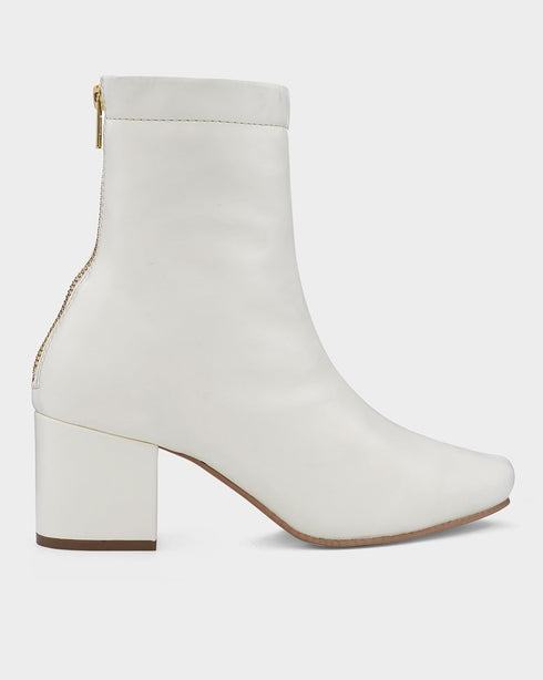 Adorly Low Block Heel Boots With Zipper Closure