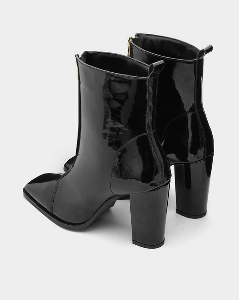 Adorly block heel zip front square toe boots