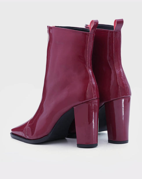 Adorly block heel zip front square toe boots