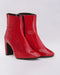Adorly Red Patent Stylized Boots with Block Heel